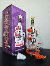 CHEECH GLASS Limited Ed. SPOOKY VIBES Ghostly Hit 3 pipes WATER PIPE/BONG/HOOKAH picture
