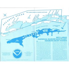 Vintage Key Largo FL National Marine Sanctuary Mooring Buoy System Map TF4-BA picture
