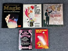 Lot of 5 Vintage Encyclopedia Master Magicians Coins Bills Tricks Magic Books picture