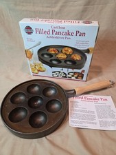 Norpro Cast Iron Aebleskiver Pan with removable Wood Handle  picture