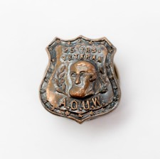 Vintage AOUW Pin 25-Year Veteran United Workmen Membership Pre-1930 picture