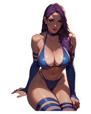1966 Psylocke Sticker, Made In USA, Laminated, Sexy, Waifu, Busty, Curvy picture