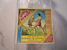 SLING's 🪙 🐍Hunt's Remedy/Snake🐍Oil Kidney/Liver Med Bottle Replacement Decal picture