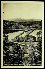 RPPC 1940s Real Photo Postcard View Mt. Hood River Bridge OR X-449 Sawyers picture