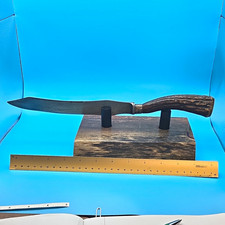 Geo. Wostenholm & Sons Vintage Carving Knife Clip Point Over 5in Stag Handle picture