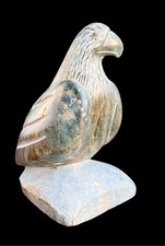 Vintage Bald Eagle Art Carved Figure Soapstone Canadian Artist Ben Pelkey Signed picture