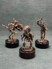 Art Deco Bronze statuettes set Indian Chief and Soldiers picture
