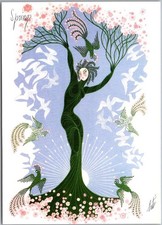 Vintage Artist-Signed ERTE Art Deco 4x6 Postcard 