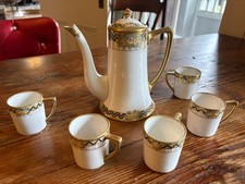 Antique Nippon demitasse hand painted art deco coffee pot and five cups picture