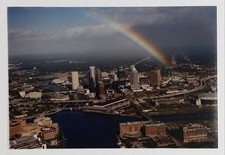 Tampa Florida Aerial Cityscape Rainbow Postcard Modern Photo RPPC picture