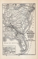 1908 Atlanta Birmingham & Atlantic  Railroad Map Brunswick Steamship Co 2855 picture