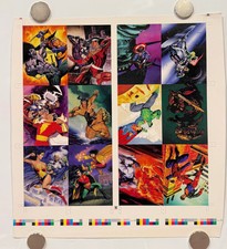 1995 DC Versus Marvel Holo F/X Chase Card Set Uncut Press Sheet of 12 picture
