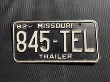 1982 MISSOURI LICENSE PLATE TRAILER 845 TEL picture
