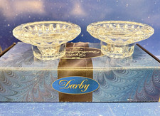 Set of 2 Vtg Darby Crystal Candleholders NOS with Original Box picture