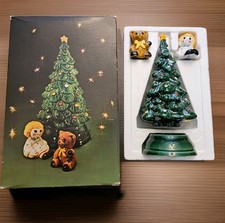 Avon Christmas Tree Hostess Set Ceramic Pomander, salt/pepper, original box 1980 picture