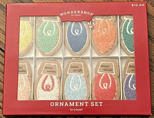 2023 TARGET WONDERSHOP COLORED BULB FABRIC MINI CHRISTMAS ORNAMENT SET OF 10 picture