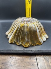 Vintage Indian Carnival Glass Sunflower Marigold Candy Dish Bowl picture