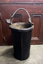 Rare Antique 18thc 19thc Black Leather Fire Brigade Water Bucket picture