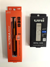 Uni Kuru Toga Metal 0.5mm Sunrise Orange + Smudge-Proof Leads Set Japan picture