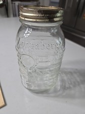 Vintage Longaberger Glass Mason Jar With Lid (Blue Ribbon Collection) picture