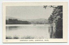 MA ~ Scene at the Lake ASHFIELD Massachusetts c1940's Franklin County Postcard picture