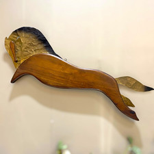 Vintage MCM Horse Wall Hanging Art Wood Metal Mid Century Modern Sculpture picture