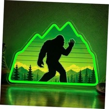Bigfoot Neon Sign Green LED Sasquatch Neon Sign Forest Nature Green bigfoot picture