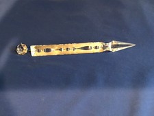 Antique Cut Glass SPEAR Bottom Triangular Chandlier/Luster Prism picture