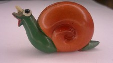 vintage rare celluloid red and green snail shaped tape measure             Z155d picture