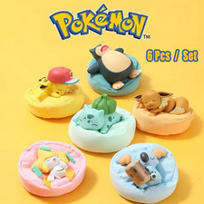6 Pcs/Set Pokemon Pikachu Bulbasaur Anime Figures toys Sleep Starry Dream Series picture
