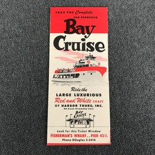 VINTAGE San Francisco Bay Cruise Harbor Tours Pier 43 Fisherman's Wharf Brochure picture