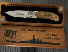 Lone Wolf Paul Pocket Knife Folder VJ Day Circa 2005 W/ Box & Presentation Case picture
