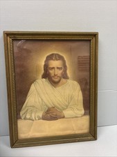 Vintage Framed Ralph Pallen Coleman The Savior Print 15.5