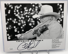 CHARLIE DANIELS AUTO JSA wCOA Card Signed 8x10 PHOTO  DEVIL WENT DOWN TO GEORGIA picture
