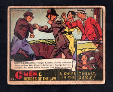1936 Gum Inc G-Men & Heroes of the Law #24 A Knife Thrust In The Dark GD picture