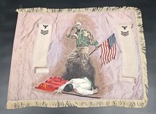 USN NAVY COMPANY 211 HAND PAINTED FLAG Double Sided POW MIA AMAZING  picture