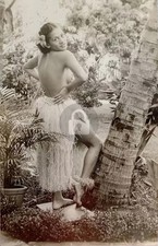 Hawaii Hawaiian Hula Girl Risque 1 RPPC Photo Postcard COPY picture