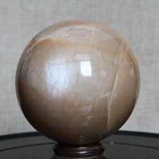 B6882-82mm-755g Natural Orange Moonstone Energy Ball Sphere Healing Crystal picture