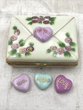 Limoges Hand Painted Rochard For You Envelope With Hearts picture