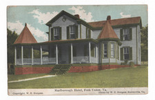 FORK UNION VIRGINIA MARLBOROUGH HOTEL W.E. BURGESS POSTCARD FLUVANNA COUNTY VA picture