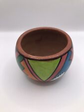 Vintage Native American Jemez Pueblo Pottery Vase Signed 2 Inch picture