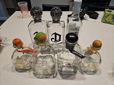 7 Tequila Bottle Lot: Deleon, Exotico, Don Julio, Patron W Toppers picture