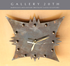COOL CUSTOM MID CENTURY MODERN ART BRUTALIST WALL CLOCK BERTOIA VTG 50's BOHO picture