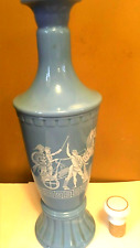 Vintage Glass Bottle Decanter Jim Beam Bourbon Greek Chariot Wedgwood Blue 12