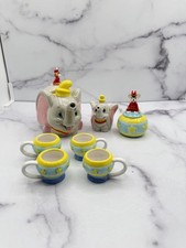 Vintage Disney Dumbo Ceramic Tea Set 7 Piece Complete Unused in Box picture