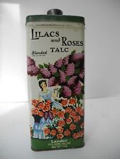 Vintage Lander LILACS and ROSES Blended TALC Powder Tin 1 lb. Empty picture