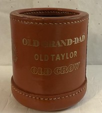 Vintage Leather Dice Cup Shaker Old Crow Grand-dad Rare picture