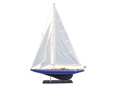 Hampton Nautical Wooden Velsheda Model Sailing Yacht, 35