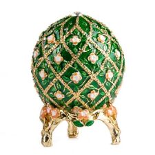Green Rosebud Faberge Egg Replica Jewelry Box - Easter Egg Фаберже 3.5