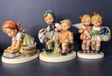 Vtg Lot of 3 Goebel Hummel Fig Going to Market 52/0 School Girls 363 & 334 TMK-3 picture